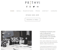 Tablet Screenshot of prithvirestaurant.com